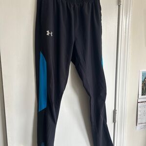 Under Armour Black Joggers with Bright Blue Insets size XL